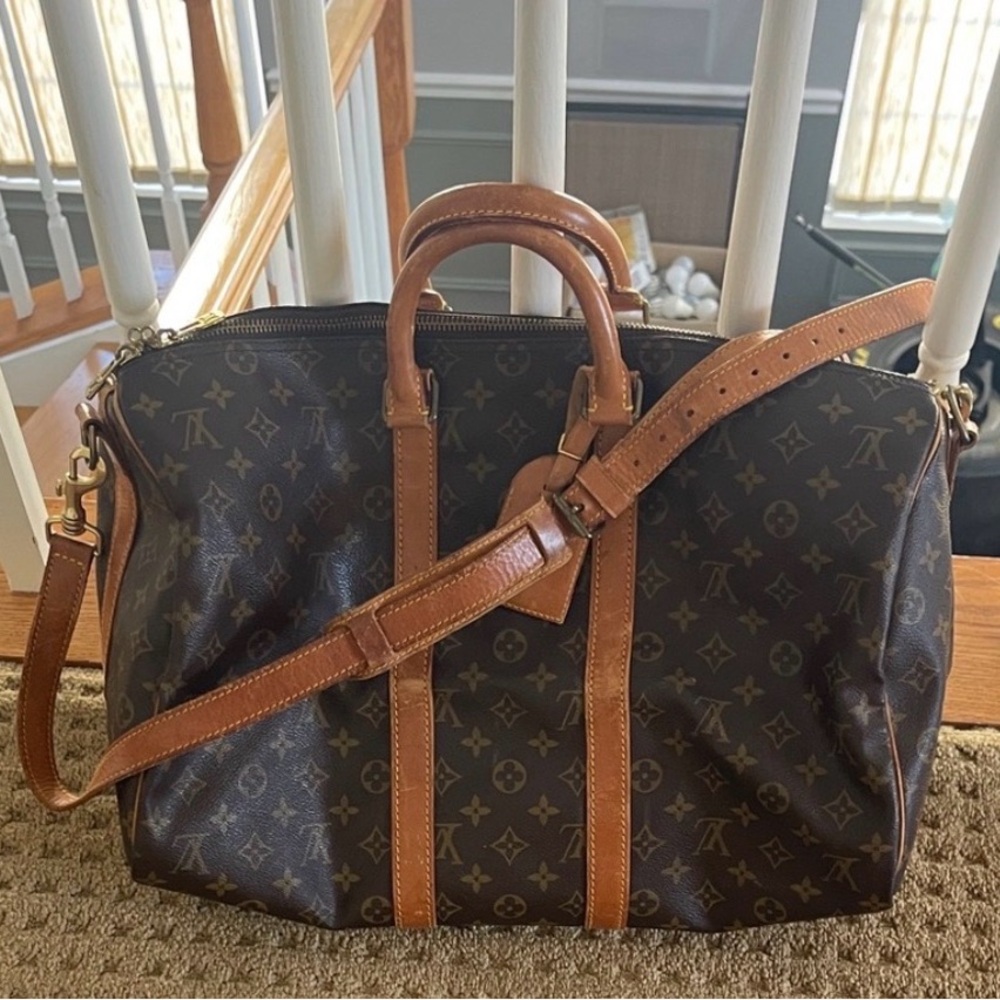 Louis Vuitton Brown Monogram Keepall 45 Travel Bag